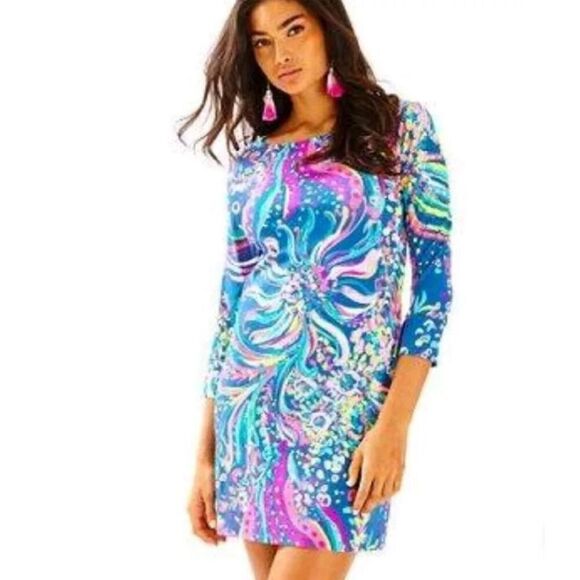 Lilly Pulitzer Sophie Dress in Beautiful Navy Beach Loot Women’s Size Small S - Picture 1 of 11